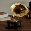 eCraftIndia Gold-Toned Handcrafted Brass Antique Music Decorative Gramophone Showpiece