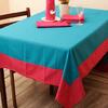 Soumya Turquoise Blue & Pink Table Cover With Set of 6 Napkins