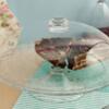 INCRIZMA Transparent Solid Glass Footed Service Cake Plate Stand With Dome