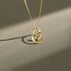 Simple Irregular Hollow Heart 18K Yellow Gold/Rhodium Necklace
