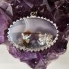 Handmade Jeweled Silver Pendant with Spring Agate