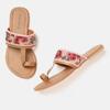 Printed Toe-Ring Sandals
