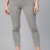 Roadster Women Grey Skinny Fit Mid-Rise Clean Look Cropped Stretchable Jeans