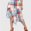 Vero Moda Women Blue & Red Checked A-Line Midi Skirt