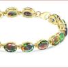 Stunning Natural Opal Bracelet Sterling Silver - Stackable Gem $150