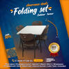 5-piece folding furniture set with an 88 cm table and 4 chairs
