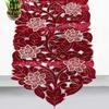 Kuber Industries Maroon Floral Printed Dining Table Runner
