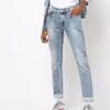 Heavy-Wash Slim Fit Low-Rise Jeans