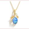 Stunning Australian Opal Necklace: Sterling Silver or 14K Yellow Gold Elegance