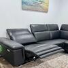 Modern Black Leather Sectional Sofa – Excellent Condition 🔥