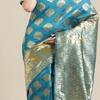 Saree mall Blue & Golden Woven Design Banarasi Saree