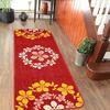 Saral Home Maroon & Yellow Floral Printed Anti-Skid Floor Runner