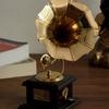 eCraftIndia Gold-Toned Handcrafted Brass Antique Music Decorative Gramophone Showpiece