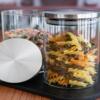 GOODHOMES Set of 2 Transparent Borosilicate Airtight Jars with Metal Lid