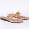 Metallic Toe-Ring Flat Sandals