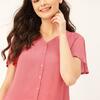 DressBerry Women Pink Crinkled Solid Top