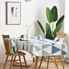 MODERN HOMES Blue & White Geometric Printed Rectangular Table Cover