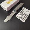 Kubey Supercell Linerlock Gray/ Blue Titanium Folding 14C28N Pocket Knife 353A