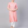 Checked Button-Down Straight Kurta