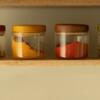 ellementry Set Of 4 Transparent Solid Glass Jars With Wooden Lid