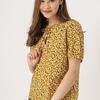 DressBerry Women Mustard Yellow Printed Top