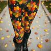 NEW Womens Fall Thanksgiving Turkey Pumpkin Leggings, Soft as Lularoe, Sizes OS/TC/TC2