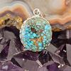 Handmade 950 silver pendant with original Neyshabur turquoise