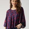 Marie Claire Women Blue & Red Floral Print Cape Top