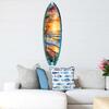 Surfboard Coastal Wall Art - Golden Waves Ocean Sunset Wall Art by G. DeBrekht - Coastal Holiday Decor - 8490136HS