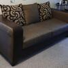 74"  Sofa, Brown Linen Blend, 2 Cushion Seat, with 3 back pillows,